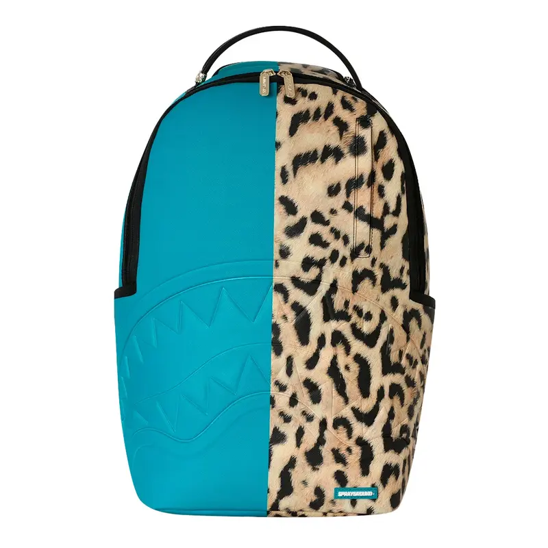 ZAINO UNISEX SPRAYGROUND CHEETAH SPLIT TURCHESE E ANIMALIER
