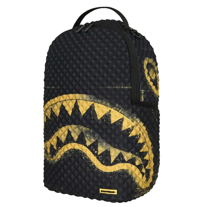 ZAINO UNISEX SPRAYGROUND PYRAMID STENCIL SHARK NERO E ORO